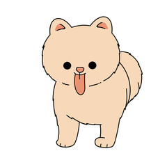 Obraz na płótnie Canvas Happy dog pencil color illustration