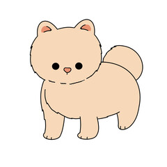 Unhappy dog pencil color illustration