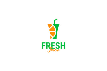 Fresh juice logo design vector template illustration