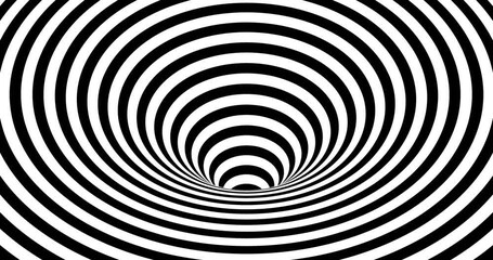 Hypnotic Psychedelic Black and White Optical Illusion Animation Loop