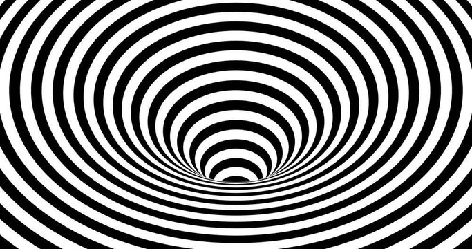 Hypnotic Psychedelic Black and White Optical Illusion Animation Loop