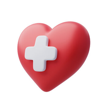 3d icon of hospital heart, health care and medical concept.