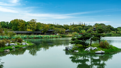 Fototapeta na wymiar Chinese classical garden scenery street scene