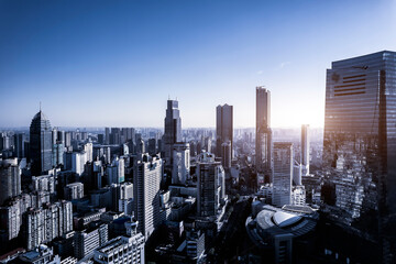 aerial photography wuxi city skyline