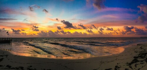 sunset over the water