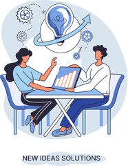 Idea and creative metaphor. Smart business opportunities, direction of development, search for new solutions and direction of development. New business idea of leadership. Investing in innovation