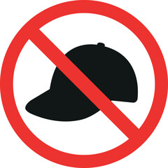 No cap sign. Please remove caps. Forbidden Signs and Symbols.