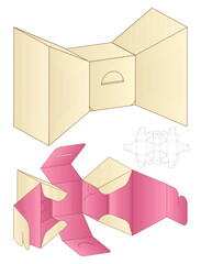 Box packaging die cut template design. 3d mock-up
