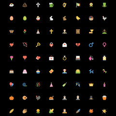 Set of colorful icons vector