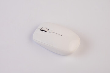 Wireless computer mouse on white background