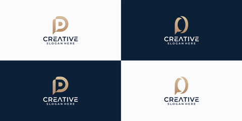 Set of creative letter p set of logo abstract for business 