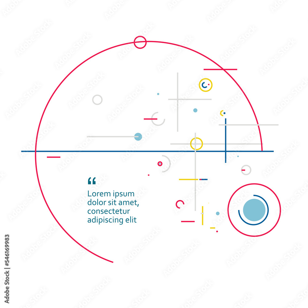 Leinwandbilder Vector future geometry connect. Abstract simple visual creative illustration. Circular elements. Creative pattern with abstract geometric objects. Modern design with dots and lines and dotted circles