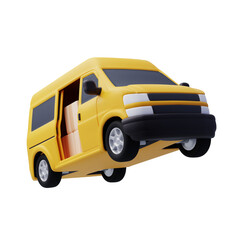 Delivery Van with Box cargo, Delivery and online shopping concept.