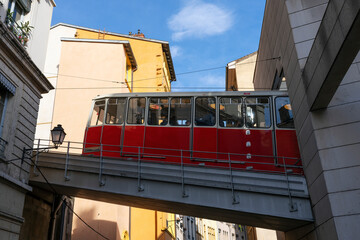 The funicular in Lyon city