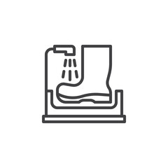 Wash your boots line icon