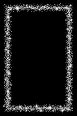 Vertical rectangle glitter silver frame with sparkles