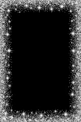 Obraz premium Vertical rectangle glitter silver frame with sparkles