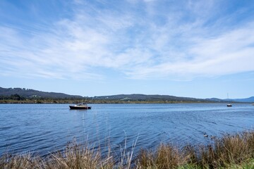 tropical island in queensland australia. dramatic landscape in the evening with mountains