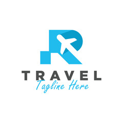 travel agency vector illustration logo with letter R