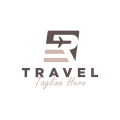 travel agency vector illustration logo with letter R
