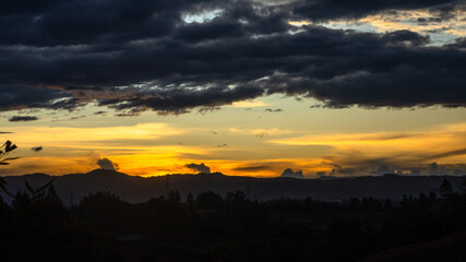 sunset in the mountains of colombia