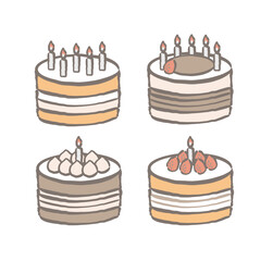 ケーキ　イラスト　セット