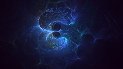 3D rendering abstract colorful fractal light background