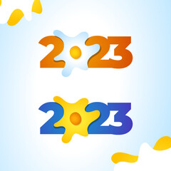 2023 new year modern colorful illustration with simple shapes for calendar or greeting card