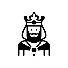 Black solid icon for king 