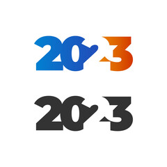 2023 new year modern colorful illustration with simple shapes for calendar or greeting card