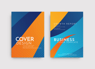 Modern brochure template geometric design set