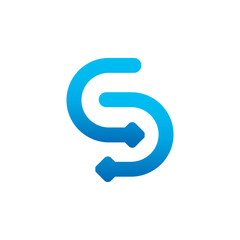 Blue letter S Logo Vector Design