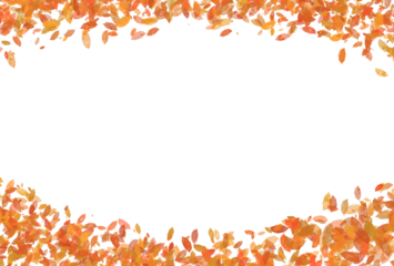 紅葉した落ち葉のフレーム