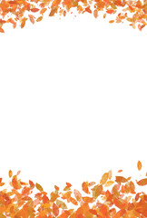 紅葉した落ち葉のフレーム（縦）