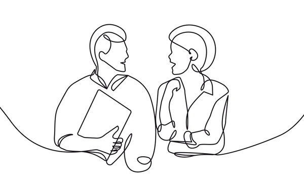 recommend clip art: Continuous One Line Drawing of Business Group in Office. Business Concept One Line Illustration. Businessmen Line Abstract Portrait Minimalist Contour Drawing. Vector EPS 10