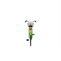 Green bicycle with basket