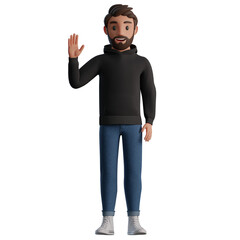 Man waiving his hand 3d illustration