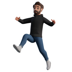 Jumping man 3d illustration