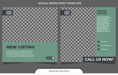 Social media post template real estate 