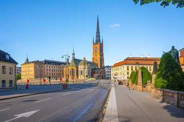 Fototapeta premium Riddarholmen Church, Swedish: Riddarholmskyrkan. Church of the former medieval Greyfriars Monastery in Stockholm, Sweden.
