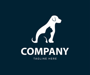 Modern Animal Logo. Dog and Cat Animals Logo Design Template