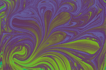   Abstract marble floral pattern texture. Traditional art of Ebru marbling