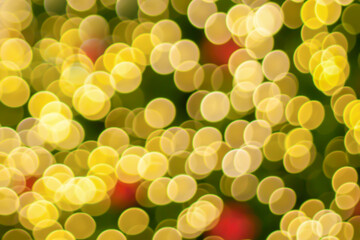 Abstract blurred christmas tree with bokeh light background