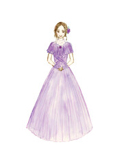 Obraz na płótnie Canvas 紫のドレスを着た女性