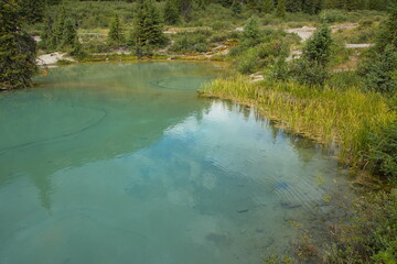 Ink Pots over Johnston Canyon in Banff National Park,Alberta,Canada,North America
