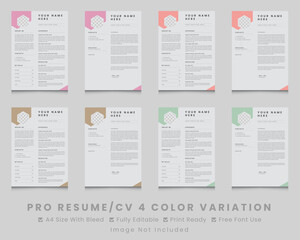 Modern minimalist resume cv design templates