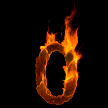 fire number 0 -  3d demonic digit - Suitable for disaster, hell or global warming related subjects