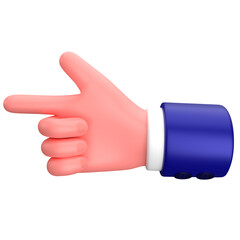 Businessman left direction showing hand gesture sign 3d illustration