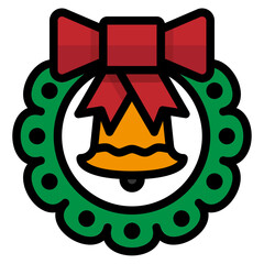 wreath filled outline icon