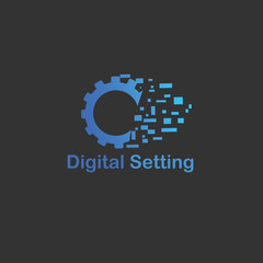digital setting business logo and symbol